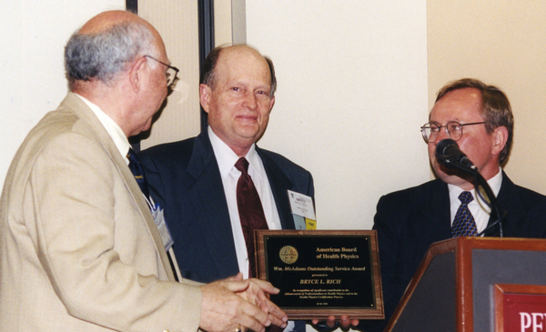 1999 Awardee Bryce Rich with Herman Cember and ABHP Vice Chair Ed Maher